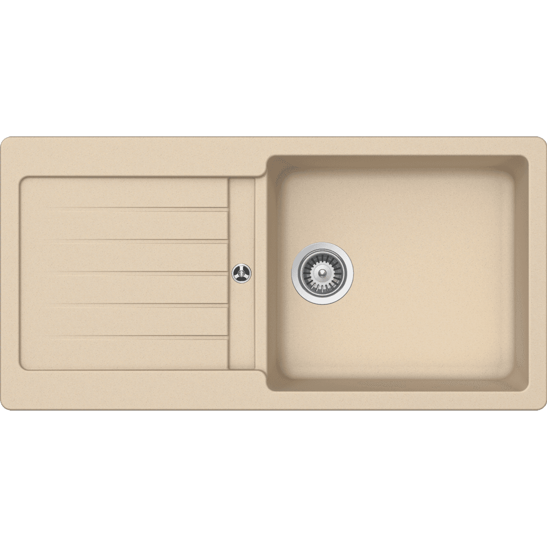 Мивка SCHOCK TYPOS D100L + Смесител Plutos в цвят Moonstone